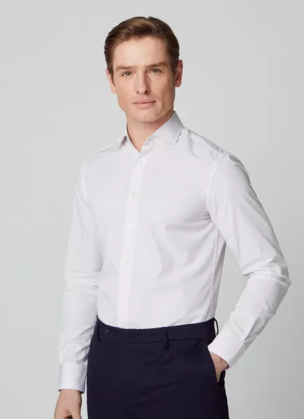 White/Red Hombre Fit Slim Camisa Cuadros Tattersall Exclusivo Hackett London Camisas