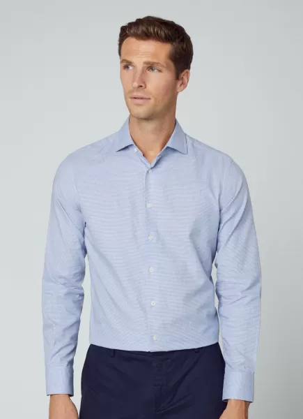Precio De Mercado Blue/White Camisas Hackett London Camisa Estampada Fit Slim Hombre