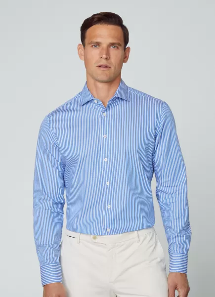 Hackett London Camisa Estampado Rayas Fit Slim Hombre Blue/White Camisas 2024