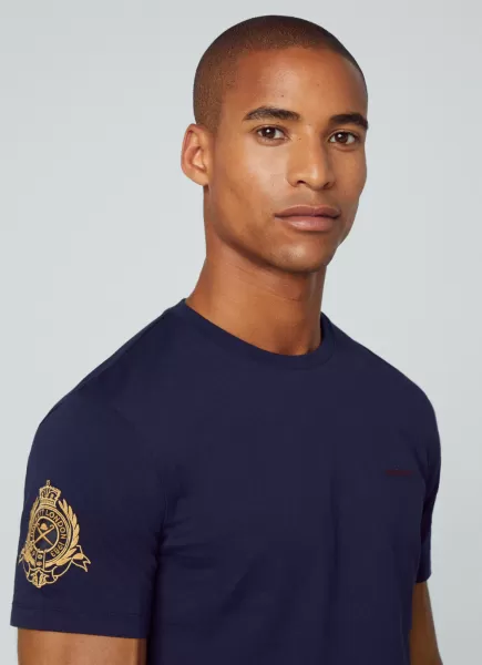 Hombre Navy Nuevo Producto Hackett London Camisetas Camiseta Heritage Escudo Vintage