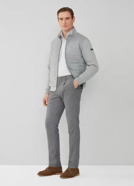 Hombre Pantalones Y Chinos Hackett London Ultimo Modelo Grey Pantalón Pata De Gallo Fit Slim