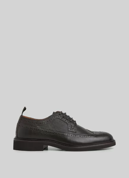 Elegante Hombre Dark Brown Zapatos Casual Hackett London Zapatos Derby Brogue