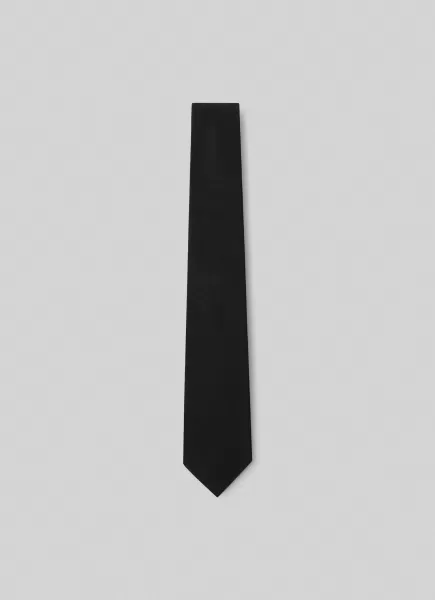 Corbata Sarga Lisa Black Corbatas Y Pañuelos De Bolsillo Clásico Hackett London Hombre