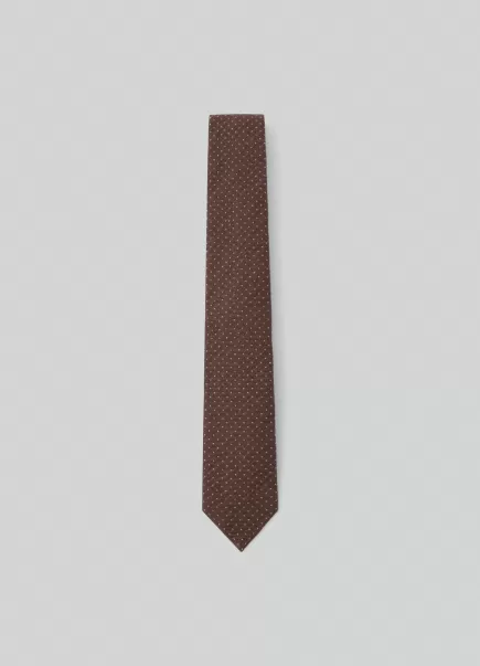Corbatas Y Pañuelos De Bolsillo Precio De Mercado Hombre Corbata Estampado Mini Lunares Brown Hackett London