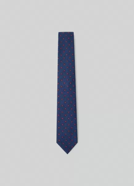 Blue Corbata Estampado Coníferas Hackett London Corbatas Y Pañuelos De Bolsillo 2024 Hombre