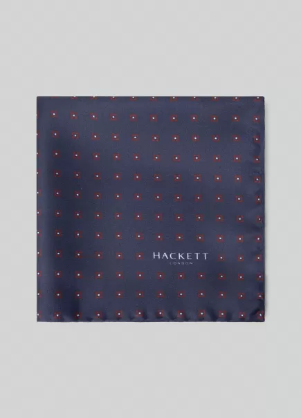 Hackett London Navy Pañuelo Seda Flores Corbatas Y Pañuelos De Bolsillo Hombre Salida