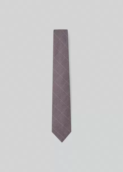 Hackett London Hombre Corbatas Y Pañuelos De Bolsillo Comercio Corbata Cuadros Ventana Taupe Beige