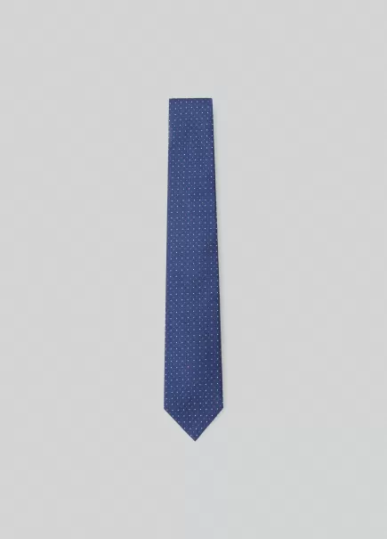 Hombre Moda Corbatas Y Pañuelos De Bolsillo Hackett London Corbata De Seda Estampado Lunares Blue