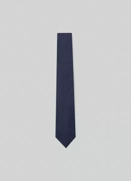 Hombre Corbata De Seda Estampado Lunares Precios De Liquidación Corbatas Y Pañuelos De Bolsillo Hackett London Navy/White