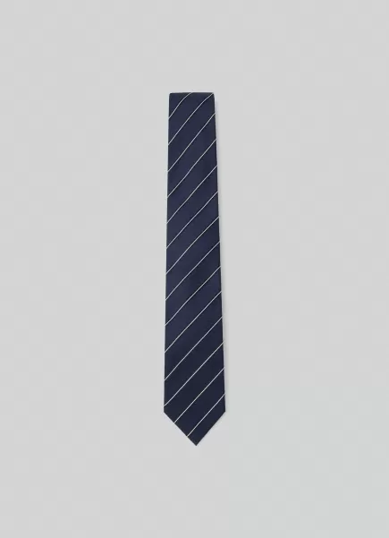 Asegurar Hackett London Hombre Navy Corbata De Seda Estampado Rayas Corbatas Y Pañuelos De Bolsillo