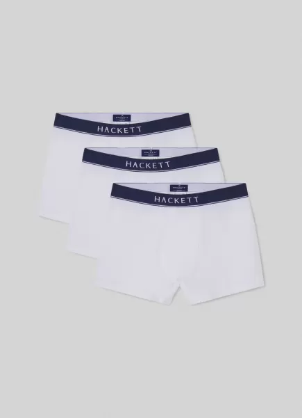 Hombre White Calcetines Y Ropa Interior 3-Pack Trunk Boxers Marca Hackett London