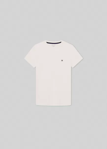 Nuevo Producto Camisetas Y Sudaderas Hombre Hackett London Camiseta Básica Logo Bordado White