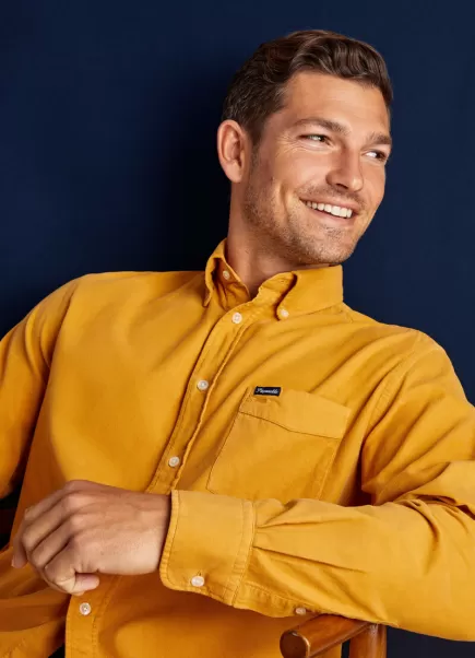 Camisa De Pana Camisas Honey Orange Faconnable Hombre
