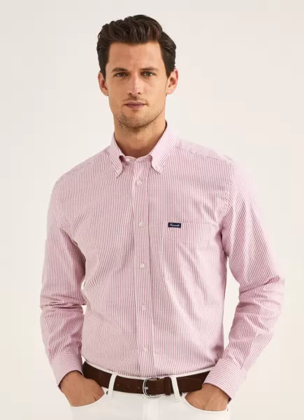 Camisa Oxford Rayas Bengala Camisas Faconnable Mars Red Hombre