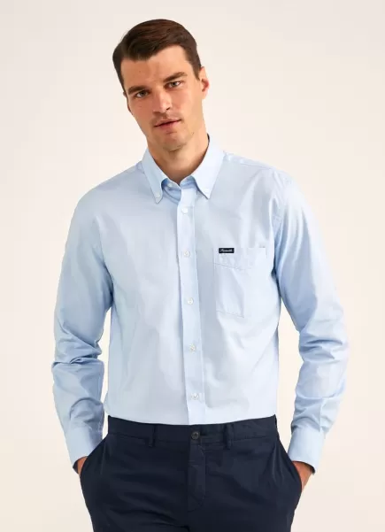 Horizon Blue Camisas Faconnable Camisa Oxford Corte Club Hombre