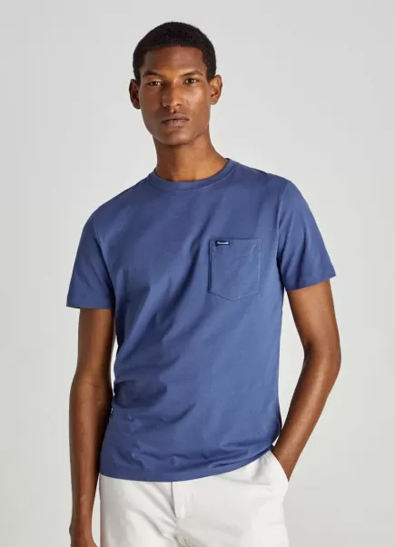 Pop Blue Camiseta Con Bolsillo Polos Y Camisetas Faconnable Hombre