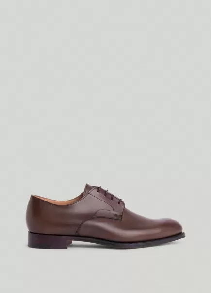 Chocolate Brown Faconnable Hombre Looks Formales Zapatos Derby Piel